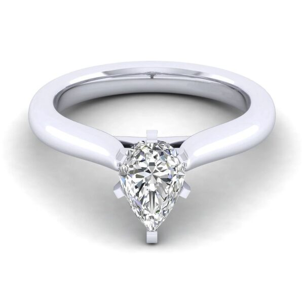 14K White Gold Pear Shape Diamond Engagement Ring
