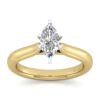 14K White-Yellow Gold Marquise Shape Diamond Engagement Ring - Image 5