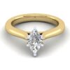 14K White-Yellow Gold Marquise Shape Diamond Engagement Ring
