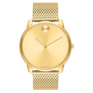 gold color meshy watch