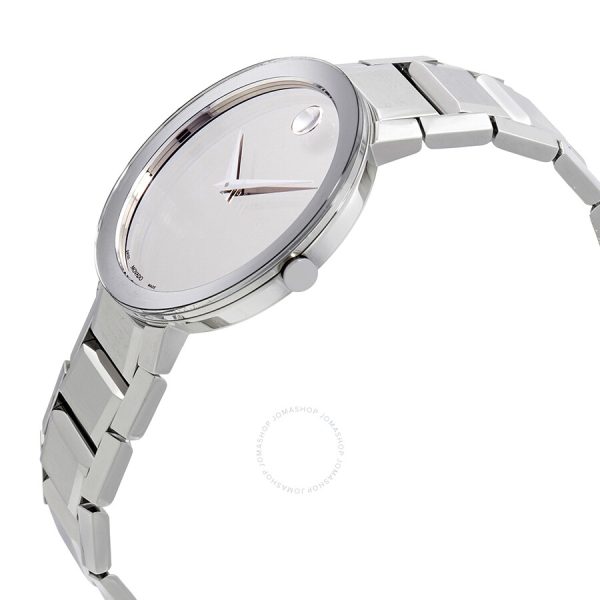 Movado Sapphire Silver Mirror Museum Dial Men's Watch 0607178 - Image 5