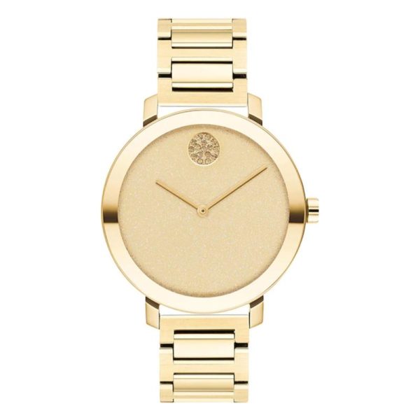 Movado BOLD Evolution 3600733 Pale Yellow Gold-tone Glitter Dial Ladies Watch